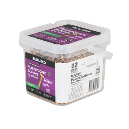 Buildex Plasterboard Screws - 6g x 30mm - Gold - 1000 Pack