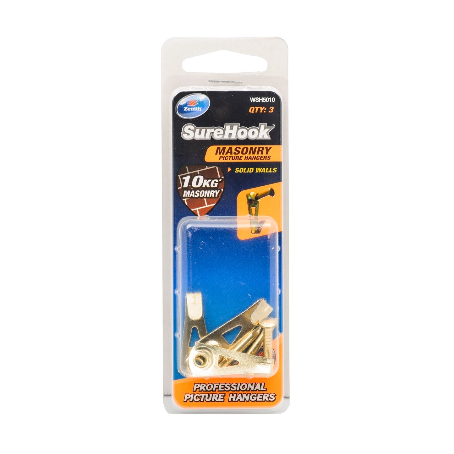 Zenith Masonry Picture Hanger - 10kg - 3 Pack