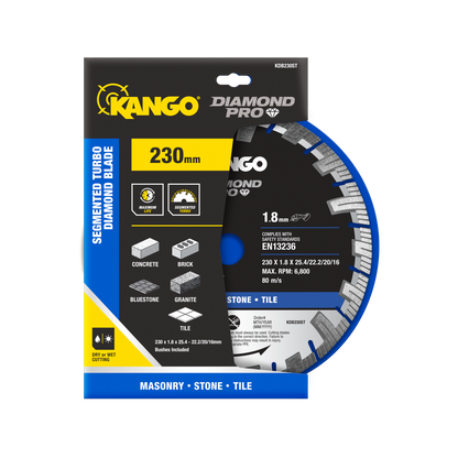 Kango Segmented Turbo Diamond Blade - 230mm - Diamond - Dry Cutting