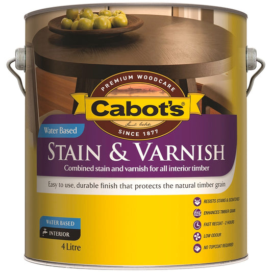Cabot's Water Based Stain and Varnish - 4L - Clear