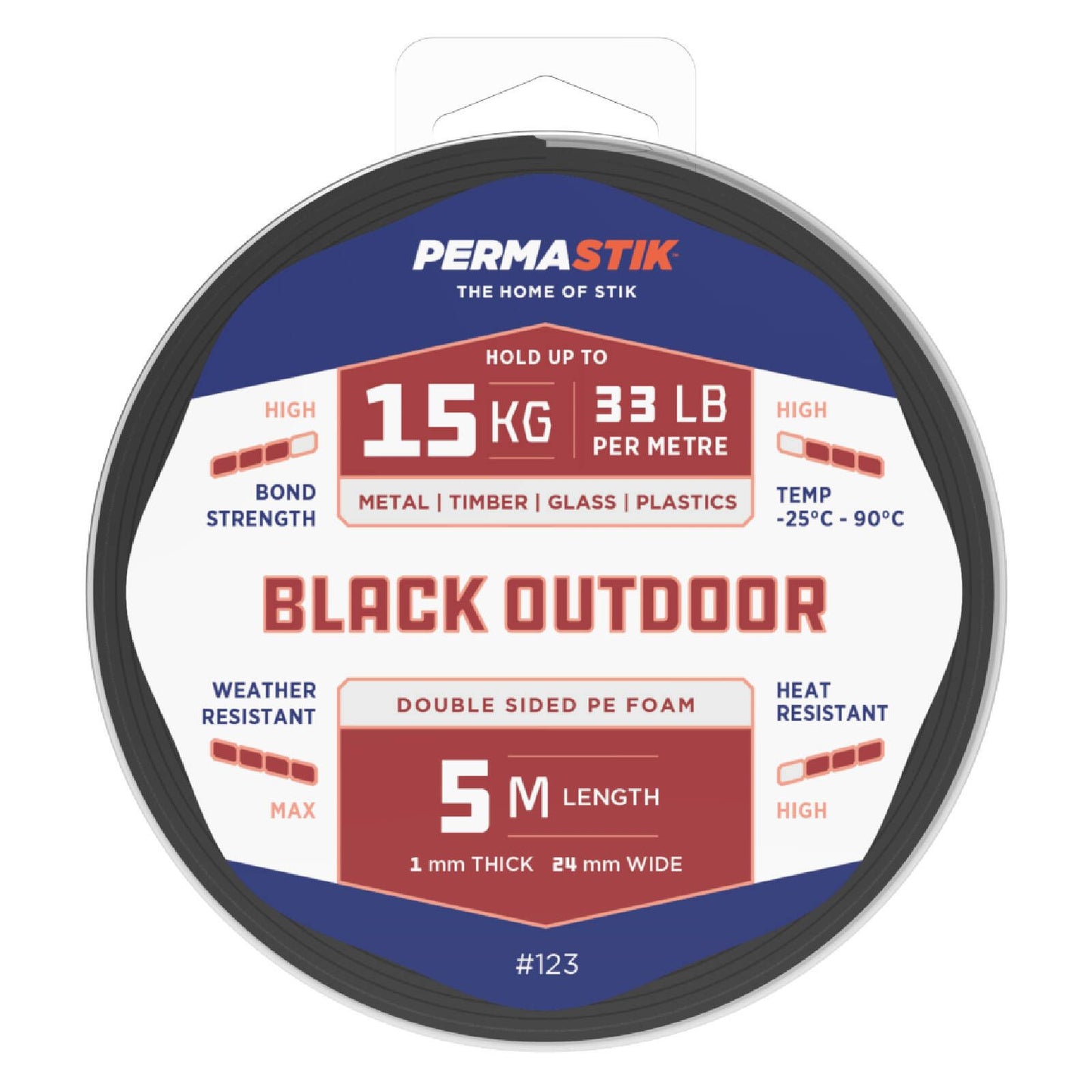 Permastik Outdoor Mounting Tape - 5m x 24mm
