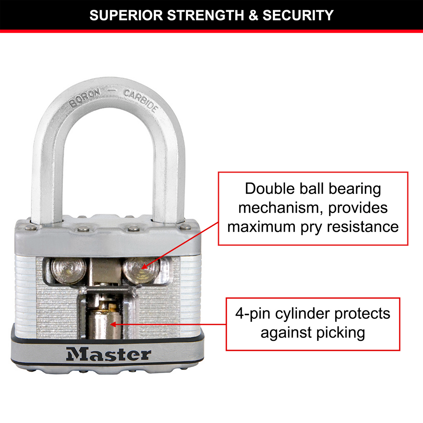 Master Lock Padlock - 45mm - 4 Pack