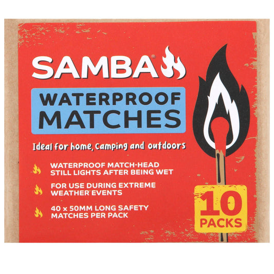 Samba Waterproof Matches - 10 Pack