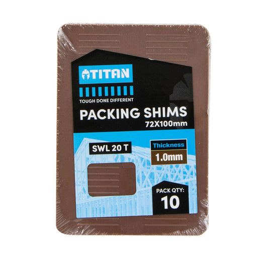 Titan Brown Shim Packing - 1 x 72 x 100mm - 10 Piece