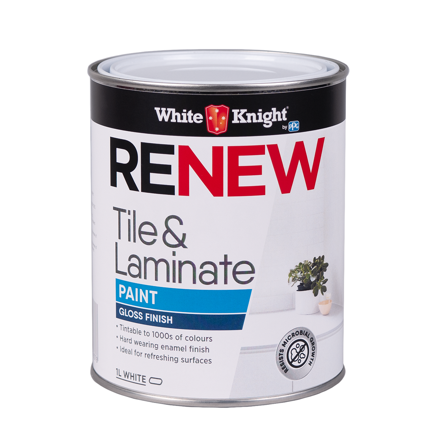 White Knight White Gloss Renew Tile and Laminate Paint - 1L