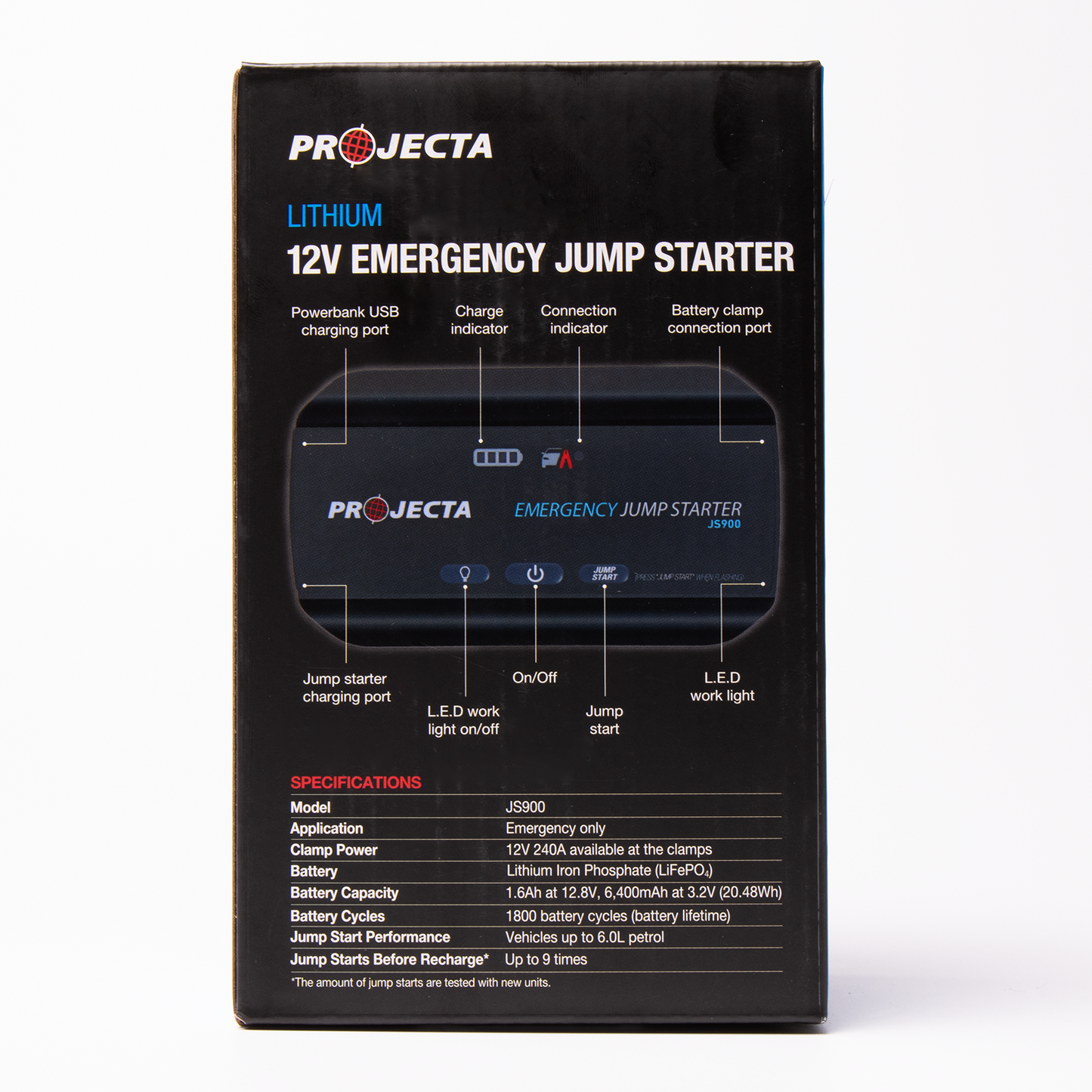 Projecta 12V Emergency Jumpstarter - 900A - Black