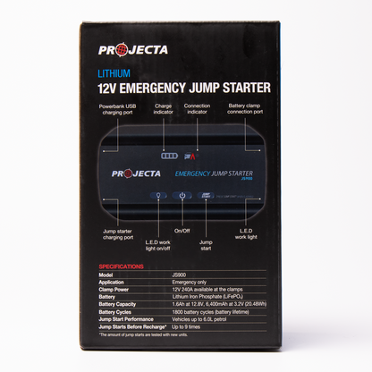 Projecta 12V Emergency Jumpstarter - 900A - Black