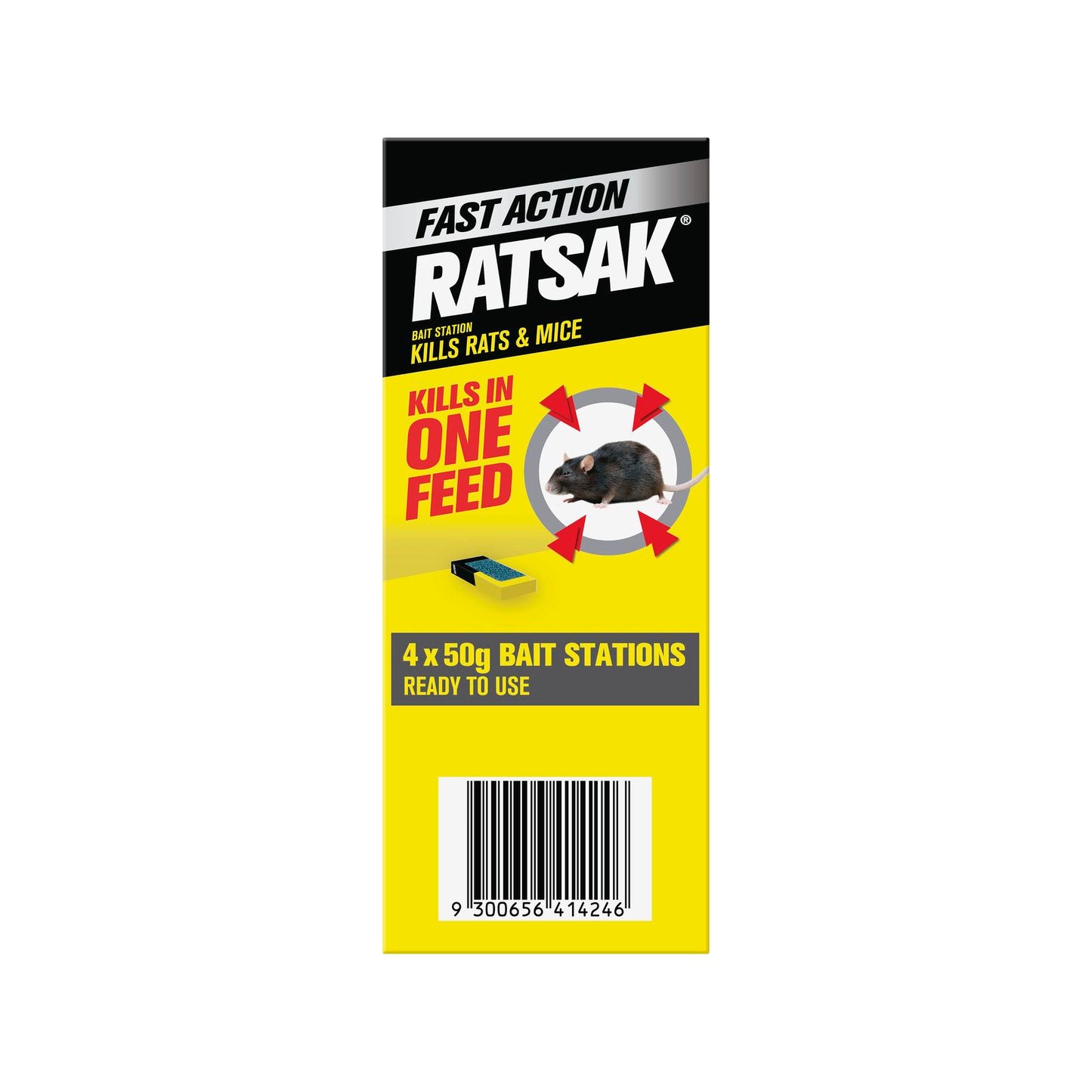 RATSAK Fast Action Bait Station - 200g - 4 Pack