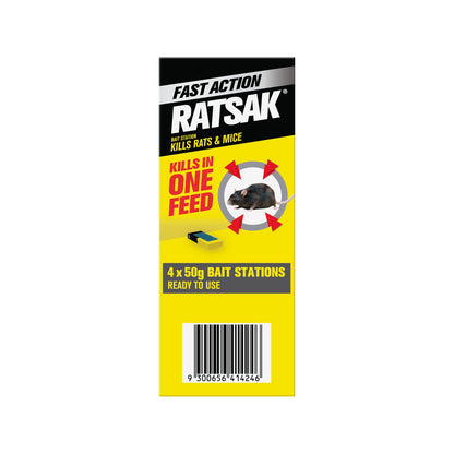 RATSAK Fast Action Bait Station - 200g - 4 Pack