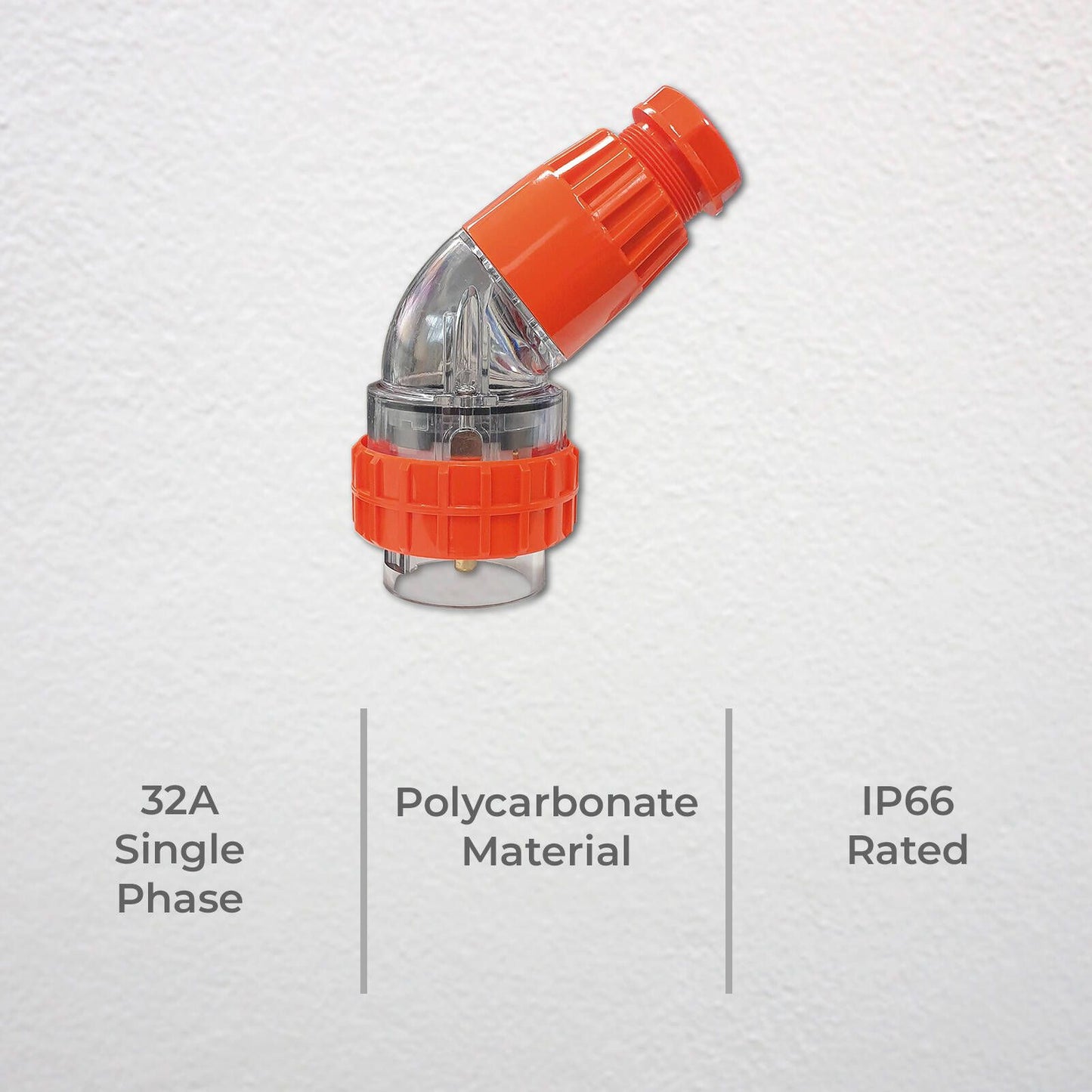 Deta Single Phase 3 Pin Round Plug - 32A - 140 x 80 x 170mm
