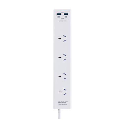 Jackson Powerboard - 4 Outlet - 1.75m - White