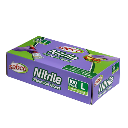 Sabco Nitrile Gloves - Large - 100 Pack