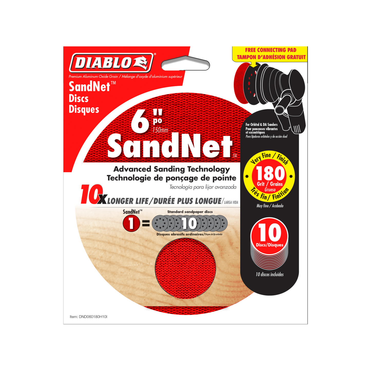 Diablo Orbital Sandnet Discs - 150mm - 180 Grit - 10 Pack