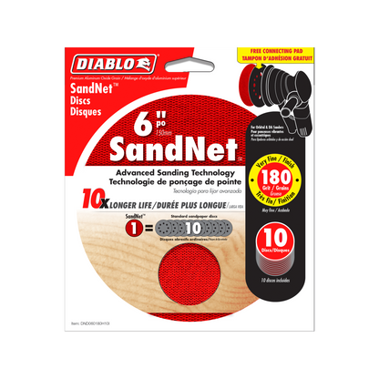 Diablo Orbital Sandnet Discs - 150mm - 180 Grit - 10 Pack