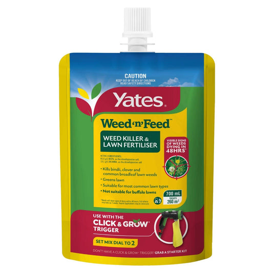 Yates Click And Grow Weed 'N' Feed Weed Killer And Lawn Fertiliser - 700ml
