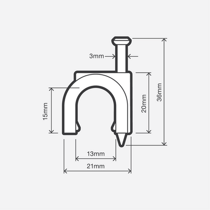 Holman 13mm Saddle Clip with Nail - Plastic & Metal - Durable Hold