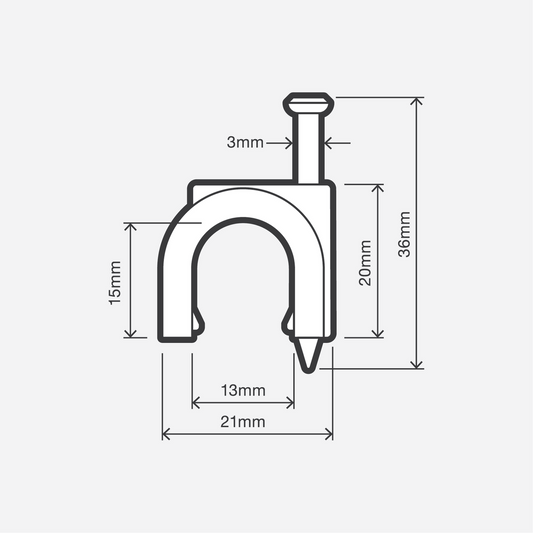 Holman 13mm Saddle Clip with Nail - Plastic & Metal - Durable Hold