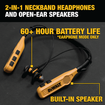 Dewalt 2 in 1 Neckband Headphones