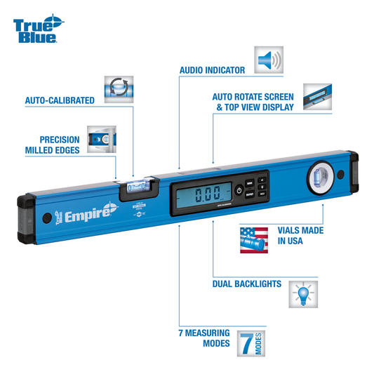 Empire Digital Spirit Level 600mm Aluminium Durable Accurate