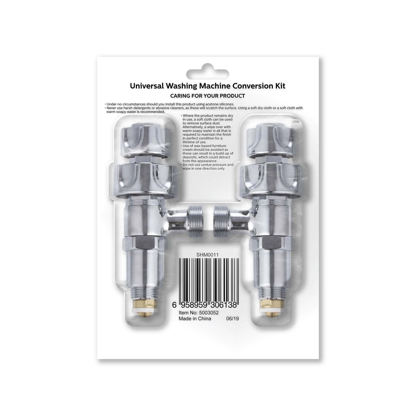Shaw Mason Chrome Universal Washing Machine Conversion Kit - 50 x 150 x 198mm