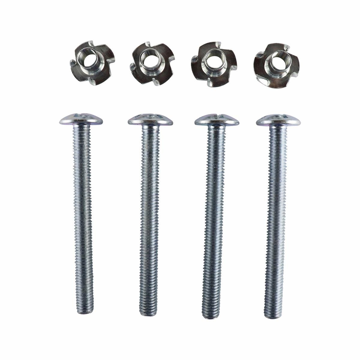 Everhang M10 Zinc Plated Tee Nut and Bolt 4 Pack - 10mm Steel Durable