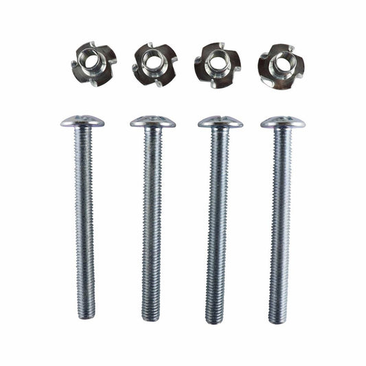 Everhang M10 Zinc Plated Tee Nut and Bolt 4 Pack - 10mm Steel Durable