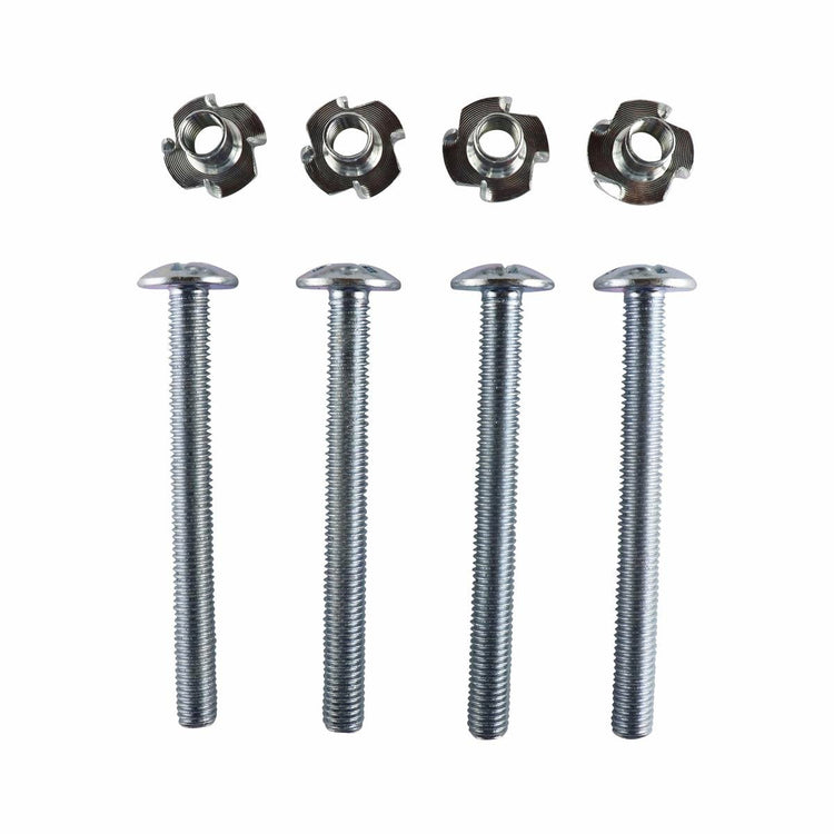 Everhang M10 Zinc Plated Tee Nut and Bolt 4 Pack - 10mm Steel Durable