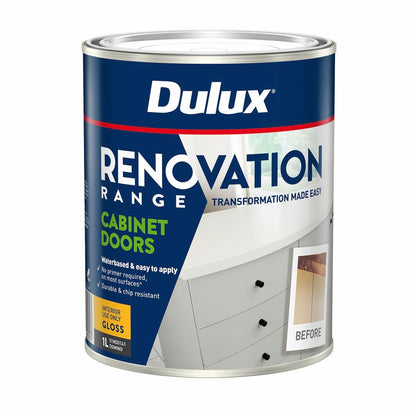 Dulux 1L Domino Gloss Renovation Range Cabinet Doors - 134mm x 107mm x 107mm