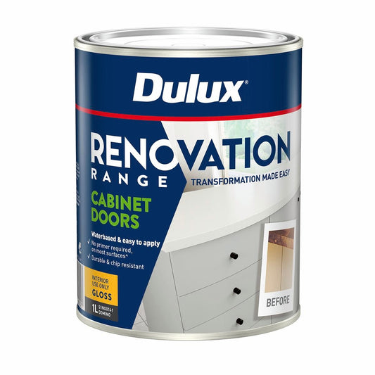 Dulux 1L Domino Gloss Renovation Range Cabinet Doors - 134mm x 107mm x 107mm
