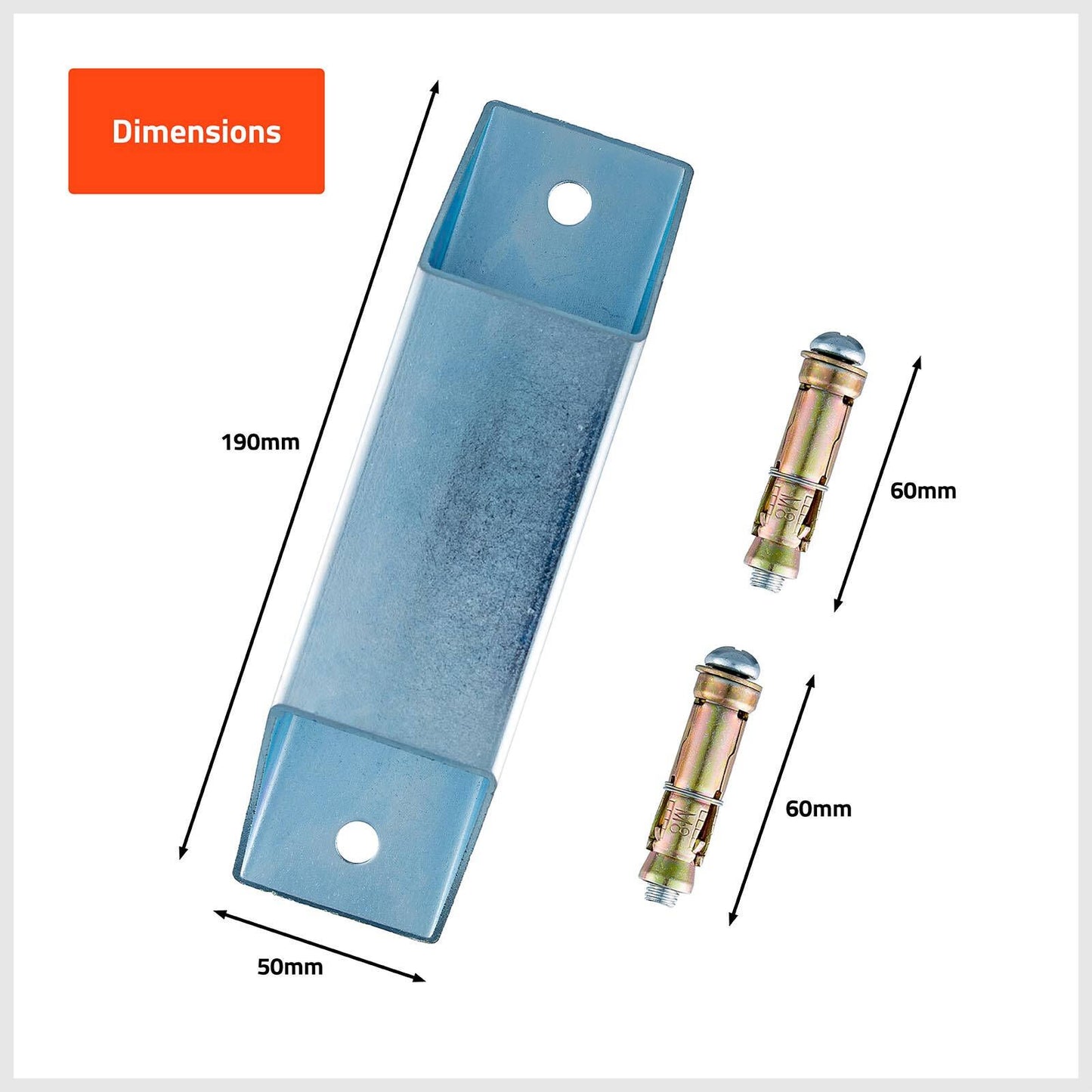 Taskmaster Zinc Floor Anchor Plate - 190 x 50mm