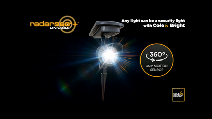 Cole Bright Solar Radar 360 Linkable Bauer Post Light - 100lm - 170 x 450mm