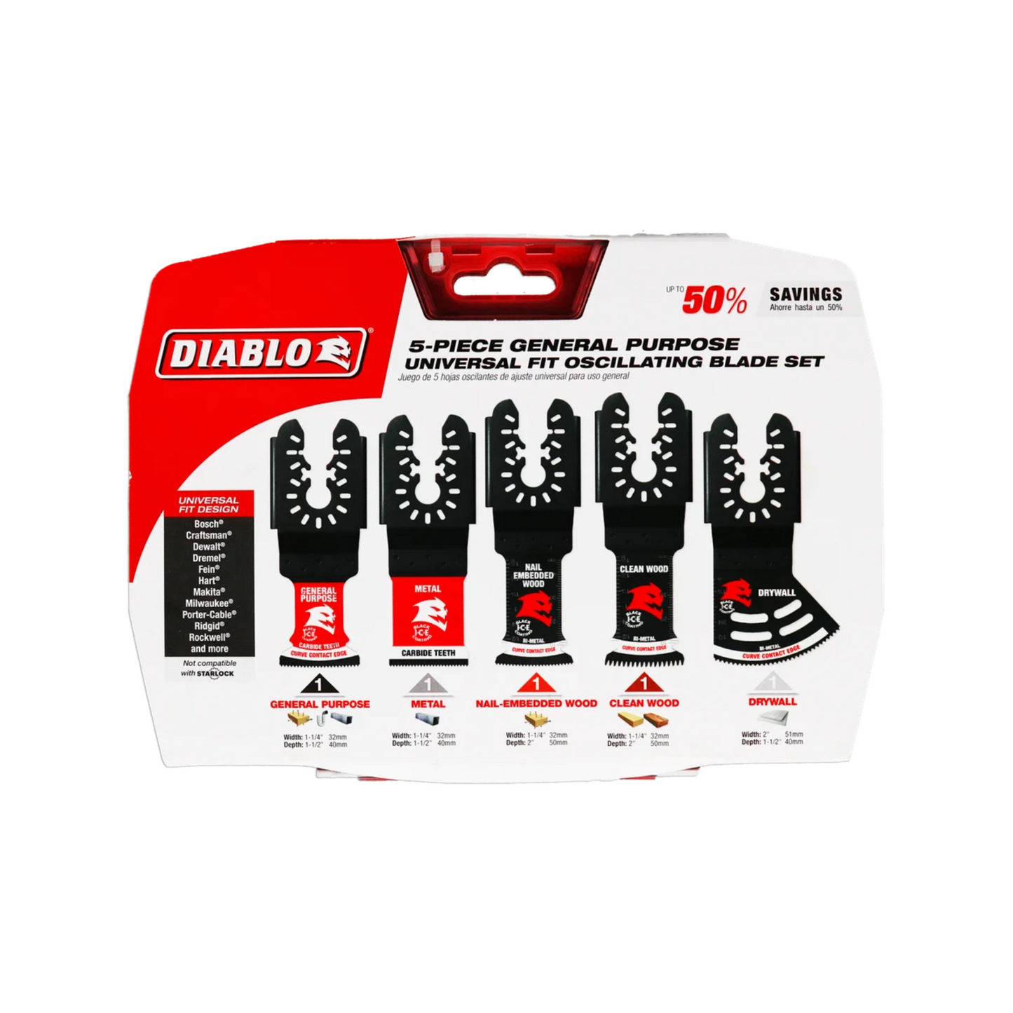 Diablo Universal Fit Multi Tool Blade Set - 5 Piece