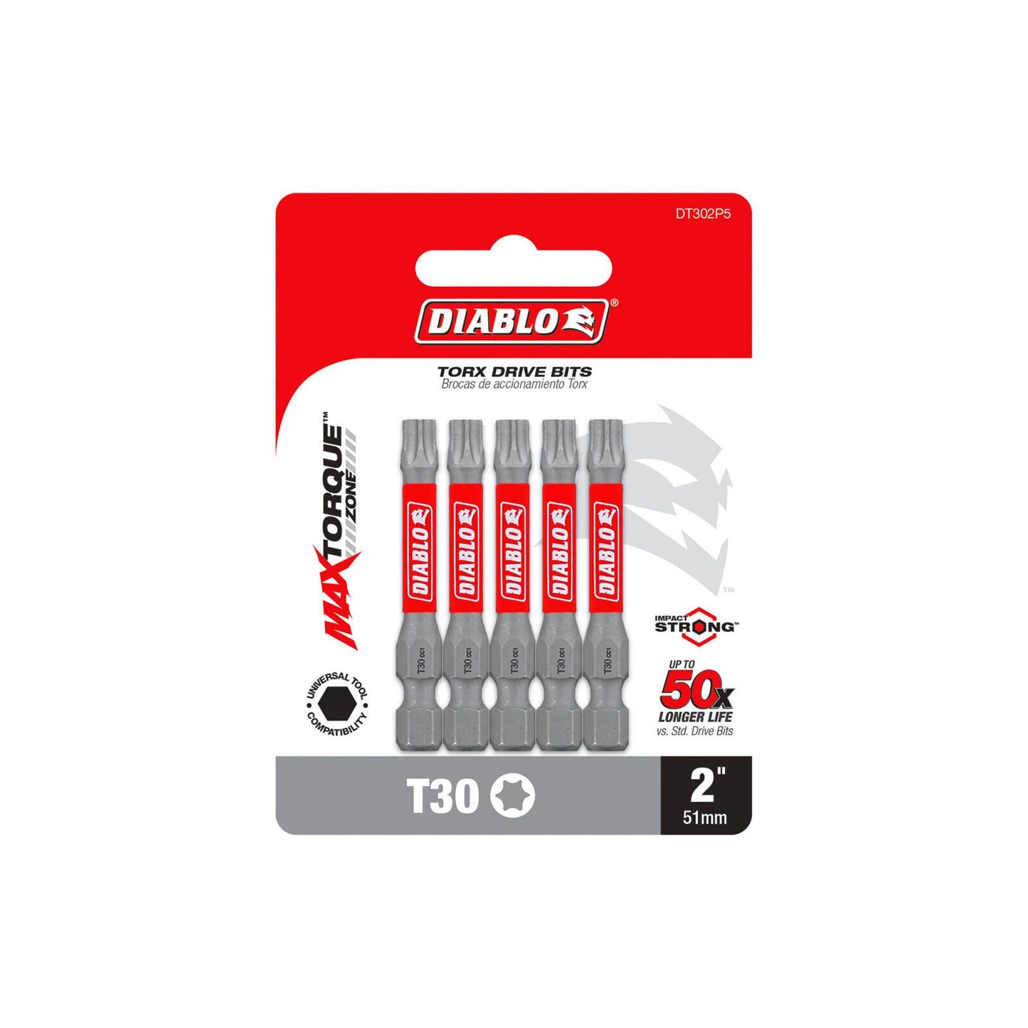 Diablo Power Bit T30 - 2" - 5 Pack