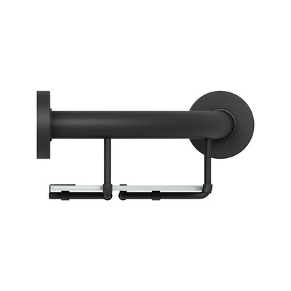 Evekare Black Corner Shelf with Grab Rail - 250mm x 250mm - 110kg Capacity