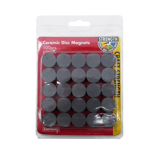 Everhang Black Disc Magnet Pack of 100 - 20mm - Ceramic