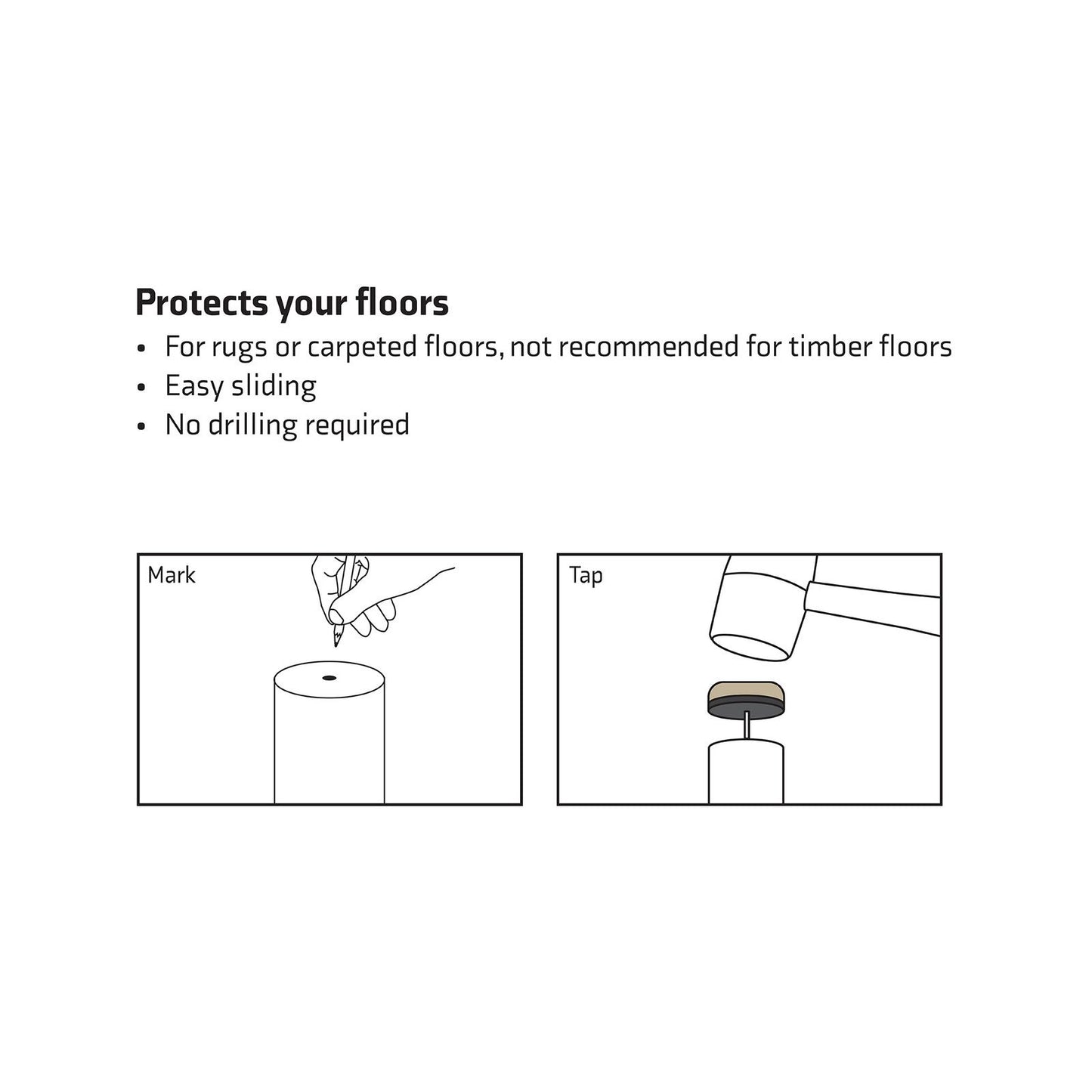 Surface Gard Nail On Slide Glides - 22mm - 8 Pack
