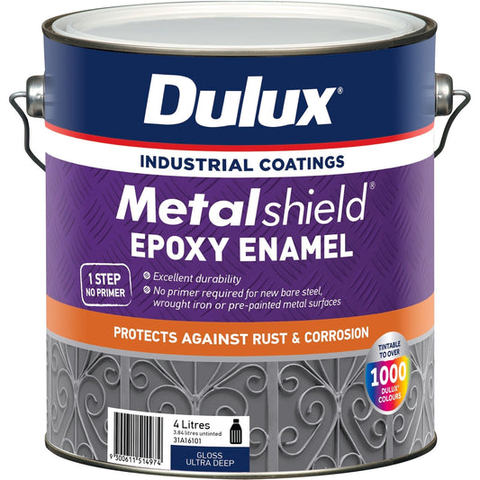 Dulux Metalshield Epoxy Enamel Gloss Paint - 4L - Ultra Deep