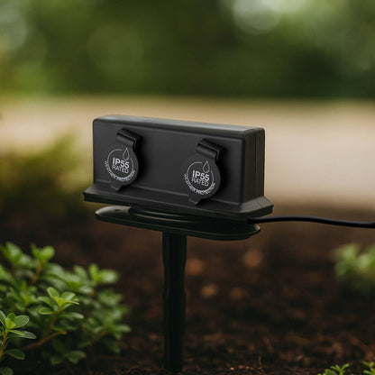 Arlec Outdoor Powerboard - 2 Outlet - 1.8m - Dark Grey