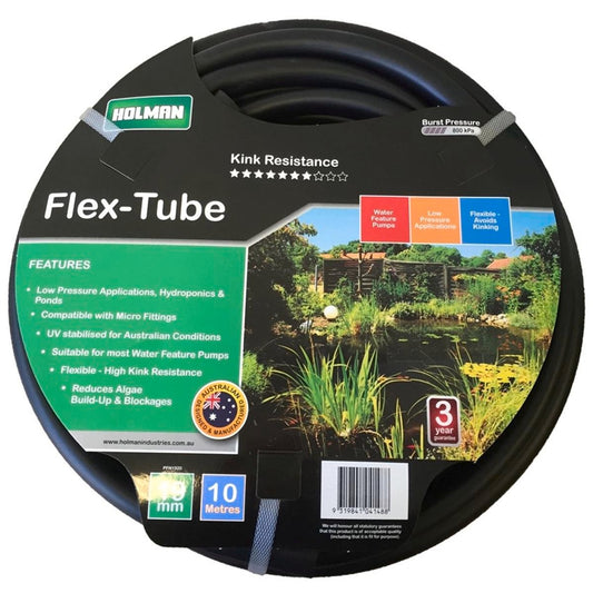 Holman 13mm Flex Tube 10m PVC Low Pressure Hydroponics Black