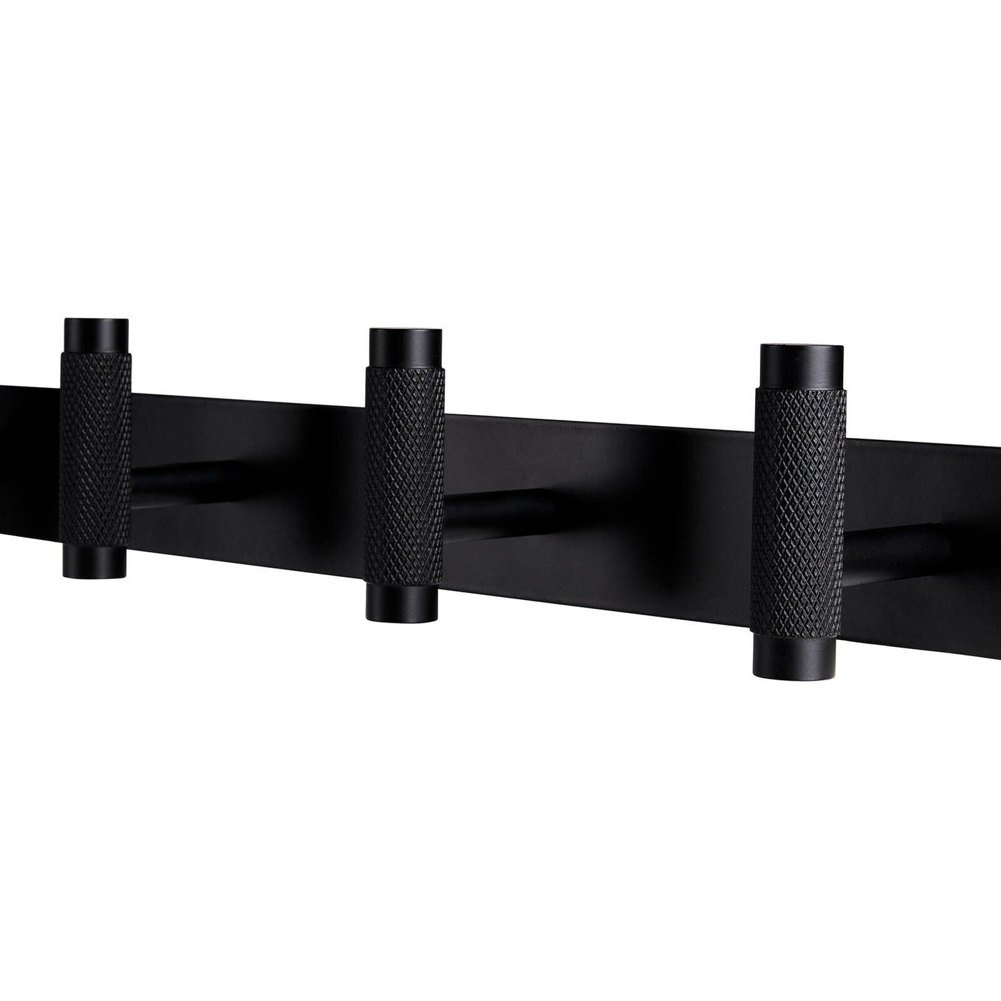 Adoored 4 Hook Black Knurled Hook Rack 400mm