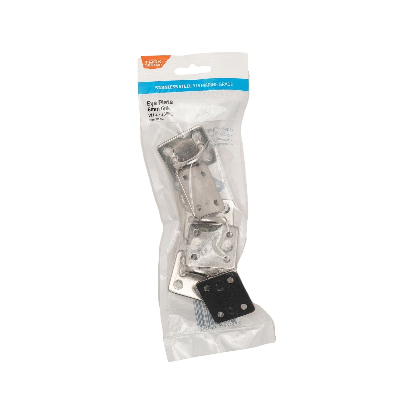 Taskmaster Square Eye Plate - 6mm - 40 x 25mm - 6 Pack