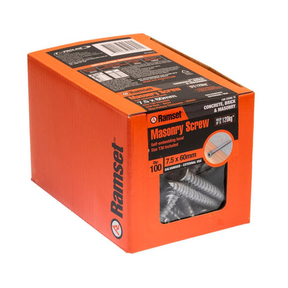 Ramset Masonry Anchor Screw - 7.5 x 60mm
