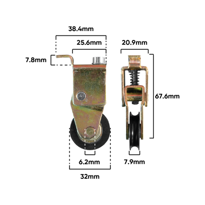Rolltrak Adjustable Steel Carriage - Acetal Roller - 48mm