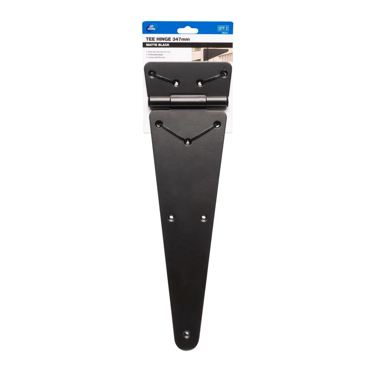 Zenith Matte Black Tee Gate Hinge - 347mm - 2 Pack