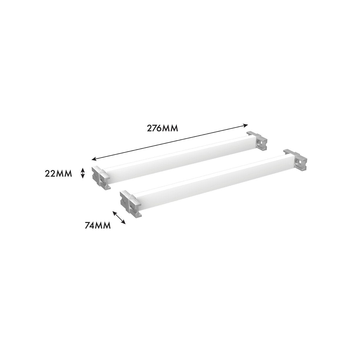 Flexi Storage Home Solutions 230mm Cross Bars Stackable Steel 2 Pack