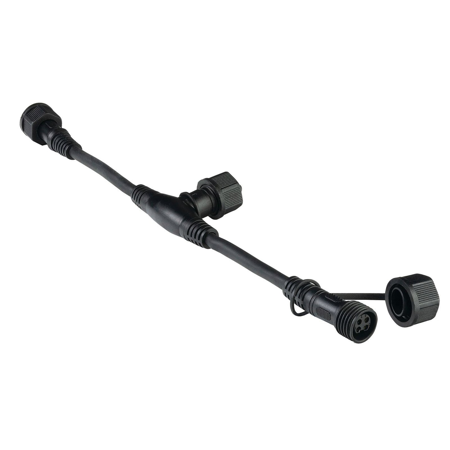 Brilliant Lighting T Piece Connector - 4-Pin RGB - IP68 - 15 x 15 x 100mm - Black