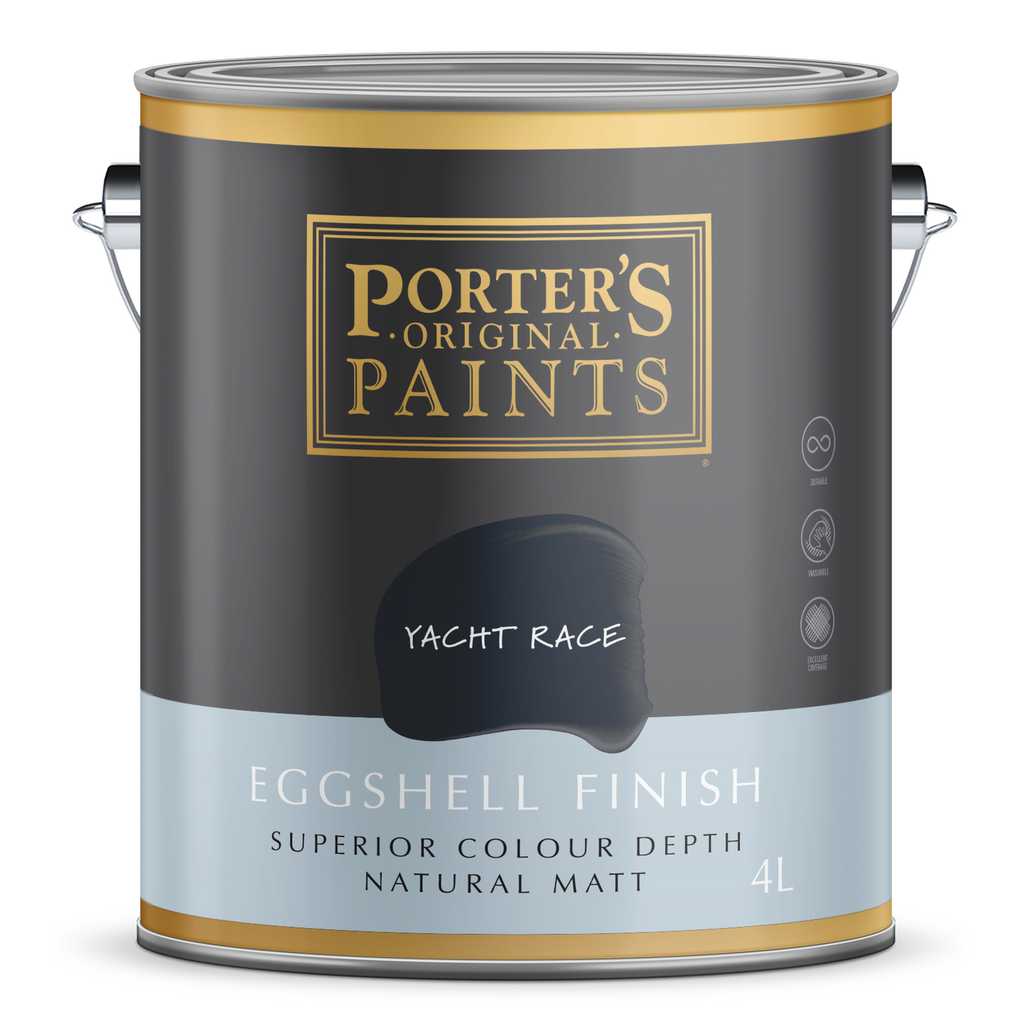 Porter's Washable Paint - 4L - Yacht Race - Eggshell