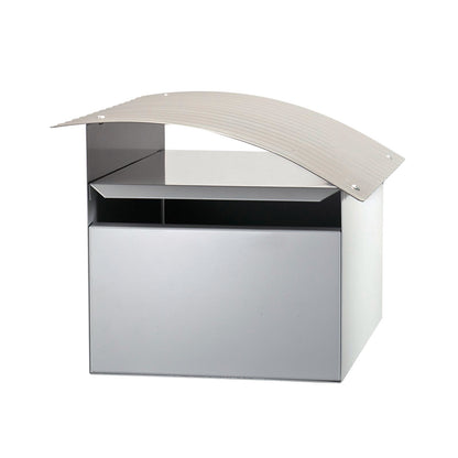 Sandleford Ripple Letterbox - 210 x 180 x 290mm - White/Silver