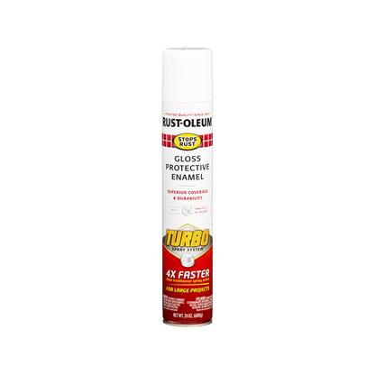 Rust Oleum Turbo Spray Paint - 680g - White Gloss