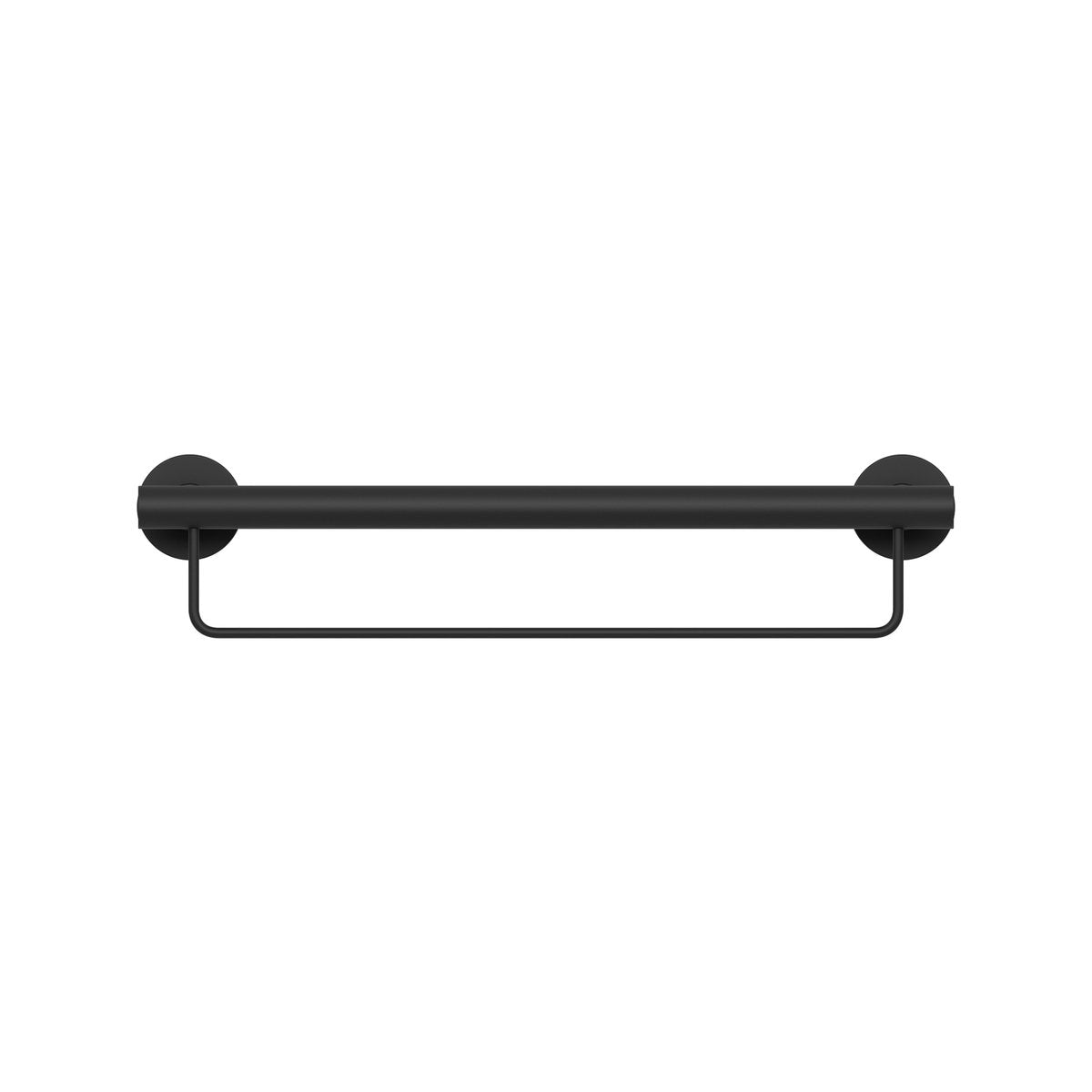 Evekare 600mm Black Towel Rail with Grab Rail - Stainless Steel - 250 kg Capacity